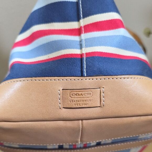 Coach RARE Vintage Striped Canvas Tote and Wristlet Set - Picture 7 of 16